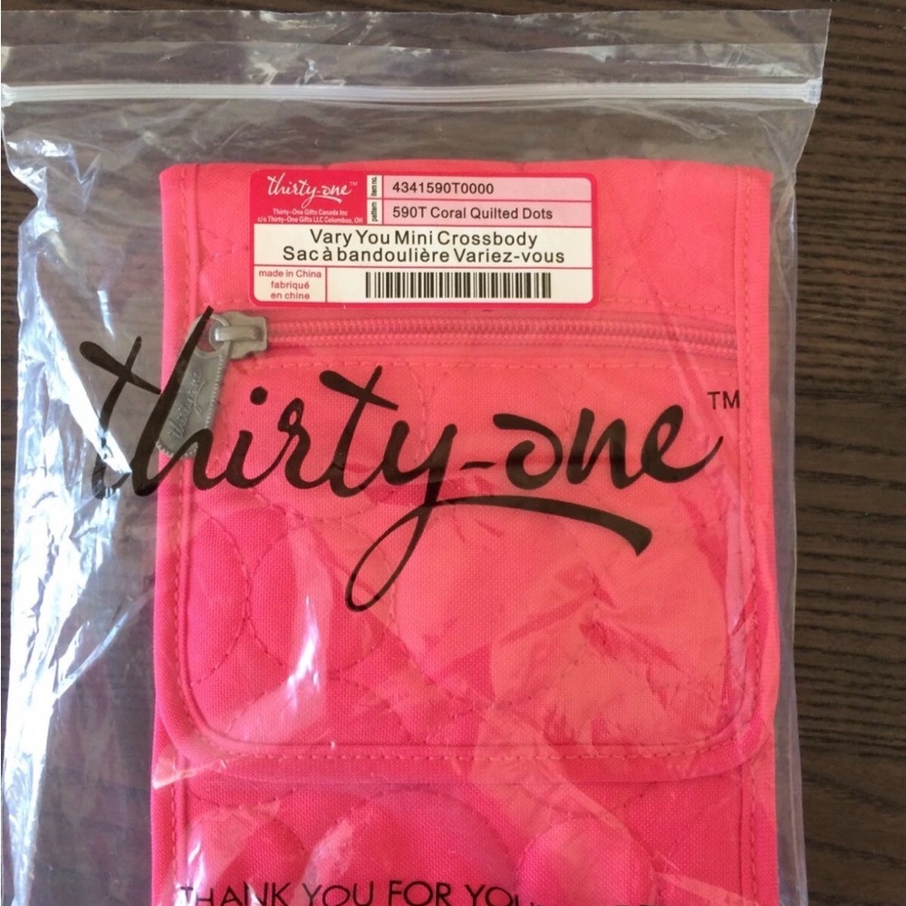 Thirty-One Coral Quilted Mini Crossbody